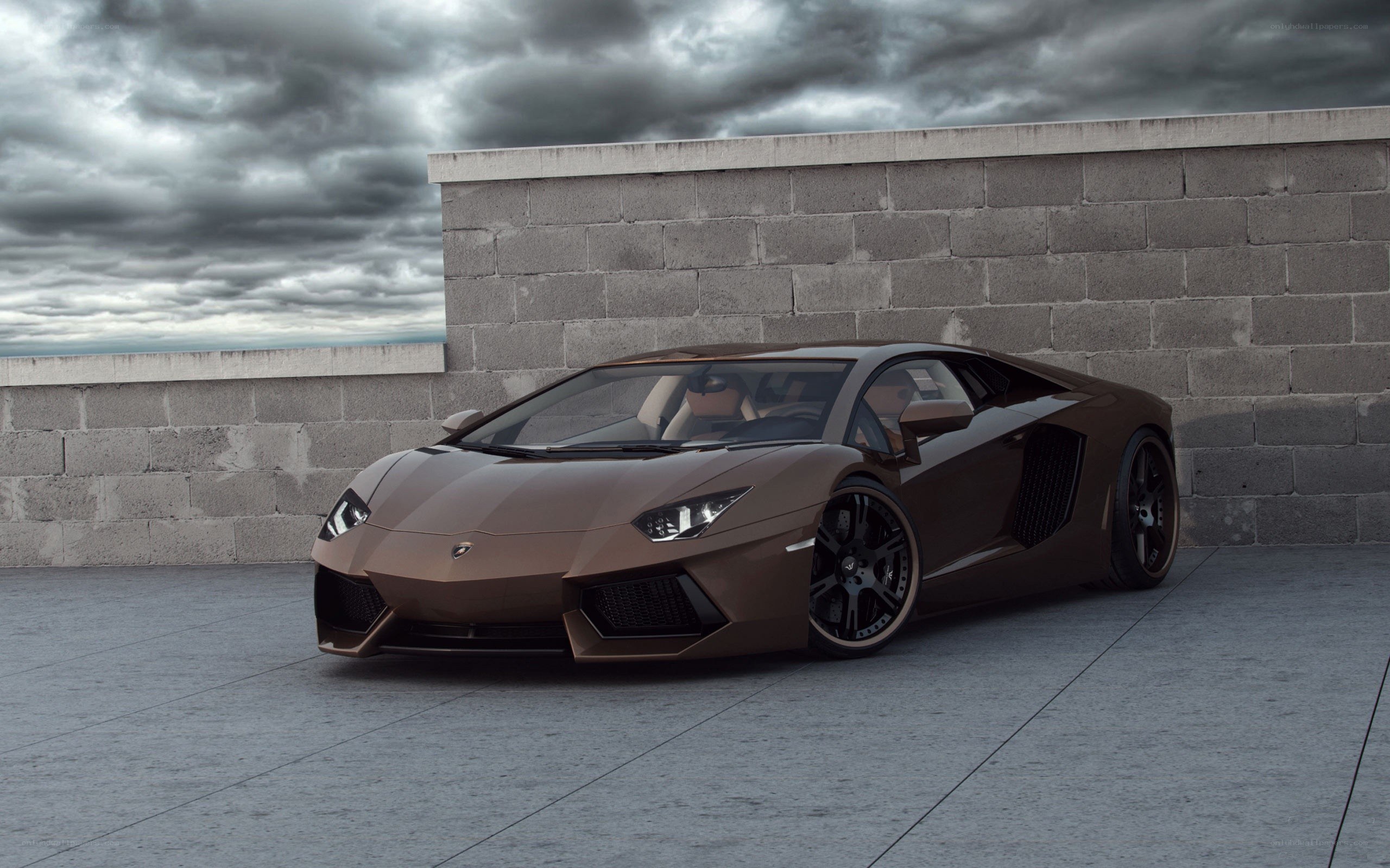 Brown Lamborghini Aventador