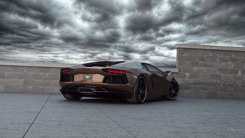 Brown Lamborghini Aventador — Gray