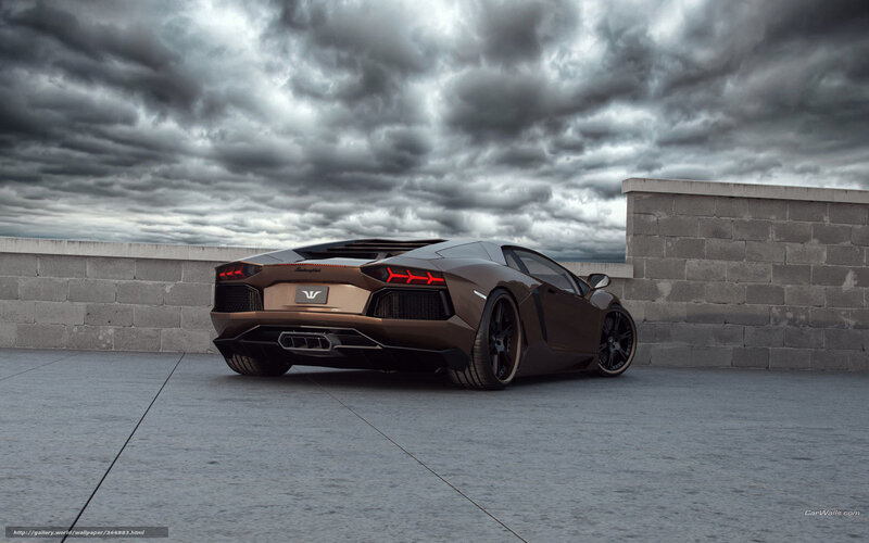 Brown Lamborghini on rooftop