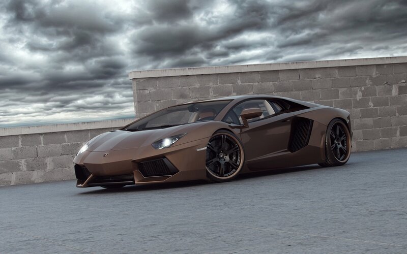 Brown Lamborghini sports car