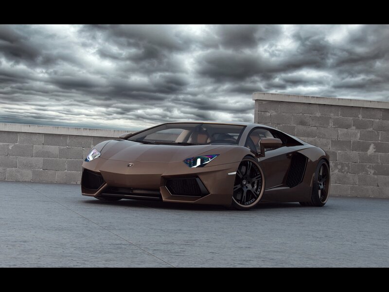 Brown Lamborghini sports car