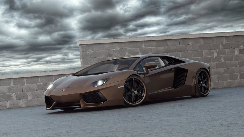 Brown Lamborghini sports car