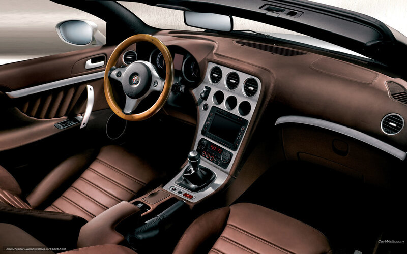 Brown leather car interior