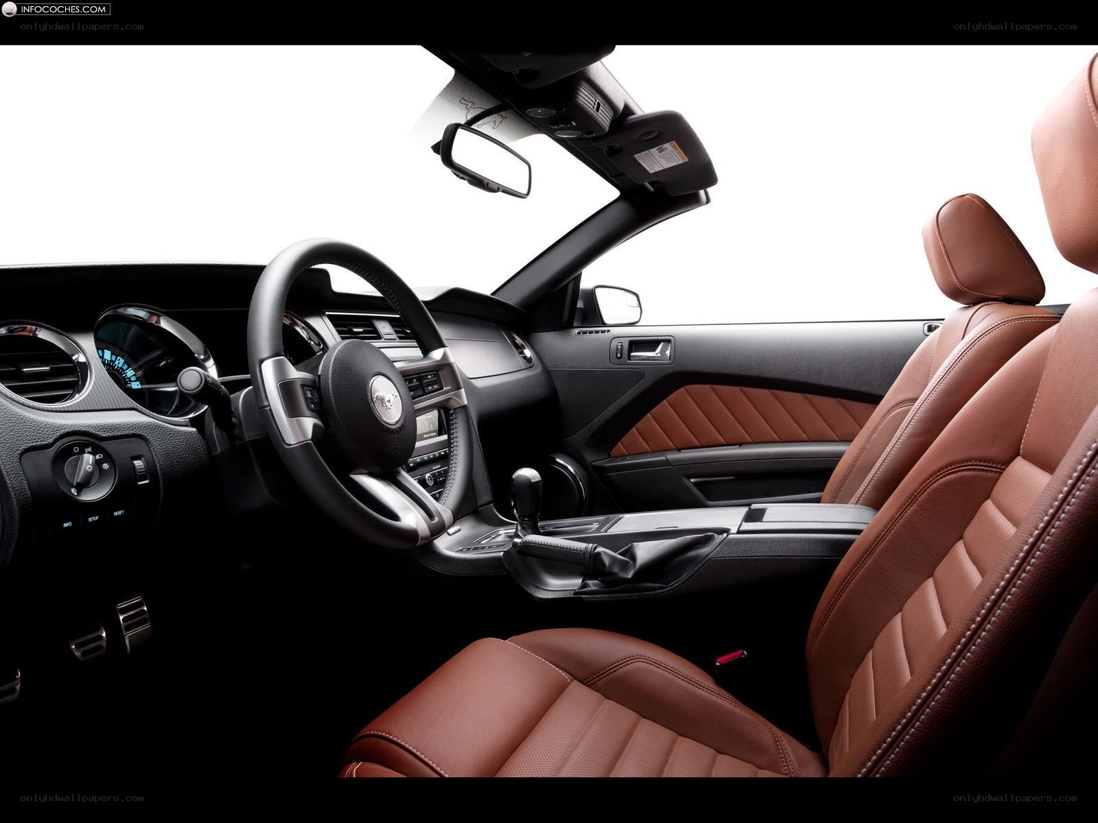 Brown leather car interior