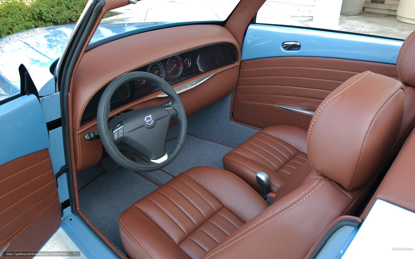 brown leather car interior