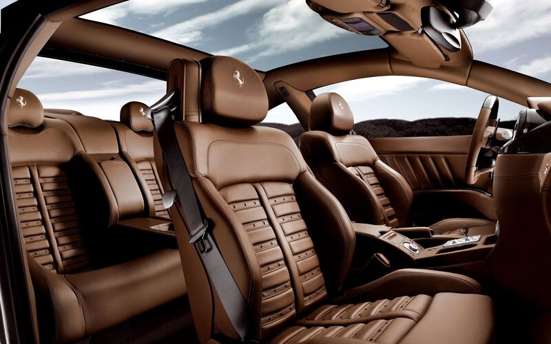 Brown Leather Car Seats — Luxurious, Photograph, Car Interior, Steering Wheel