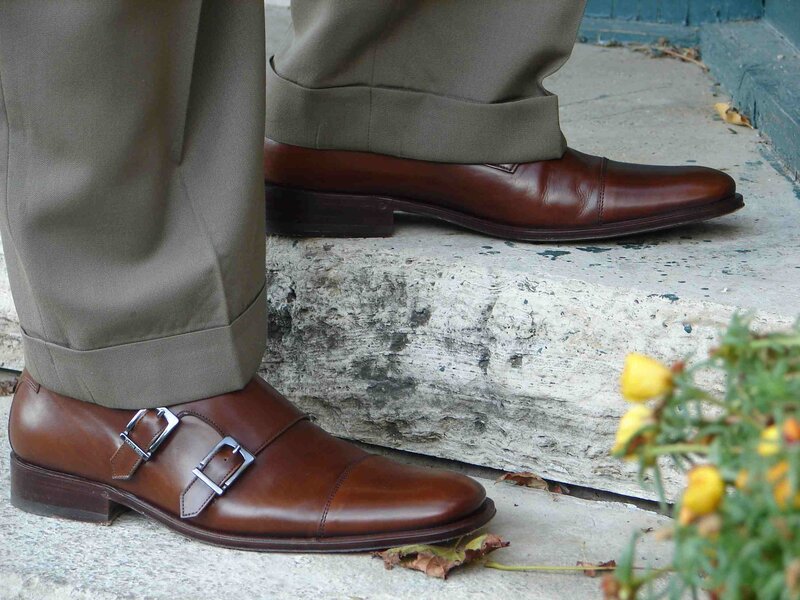 brown leather shoes with buckles