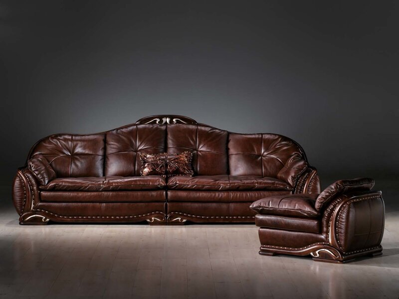 brown leather sofa set