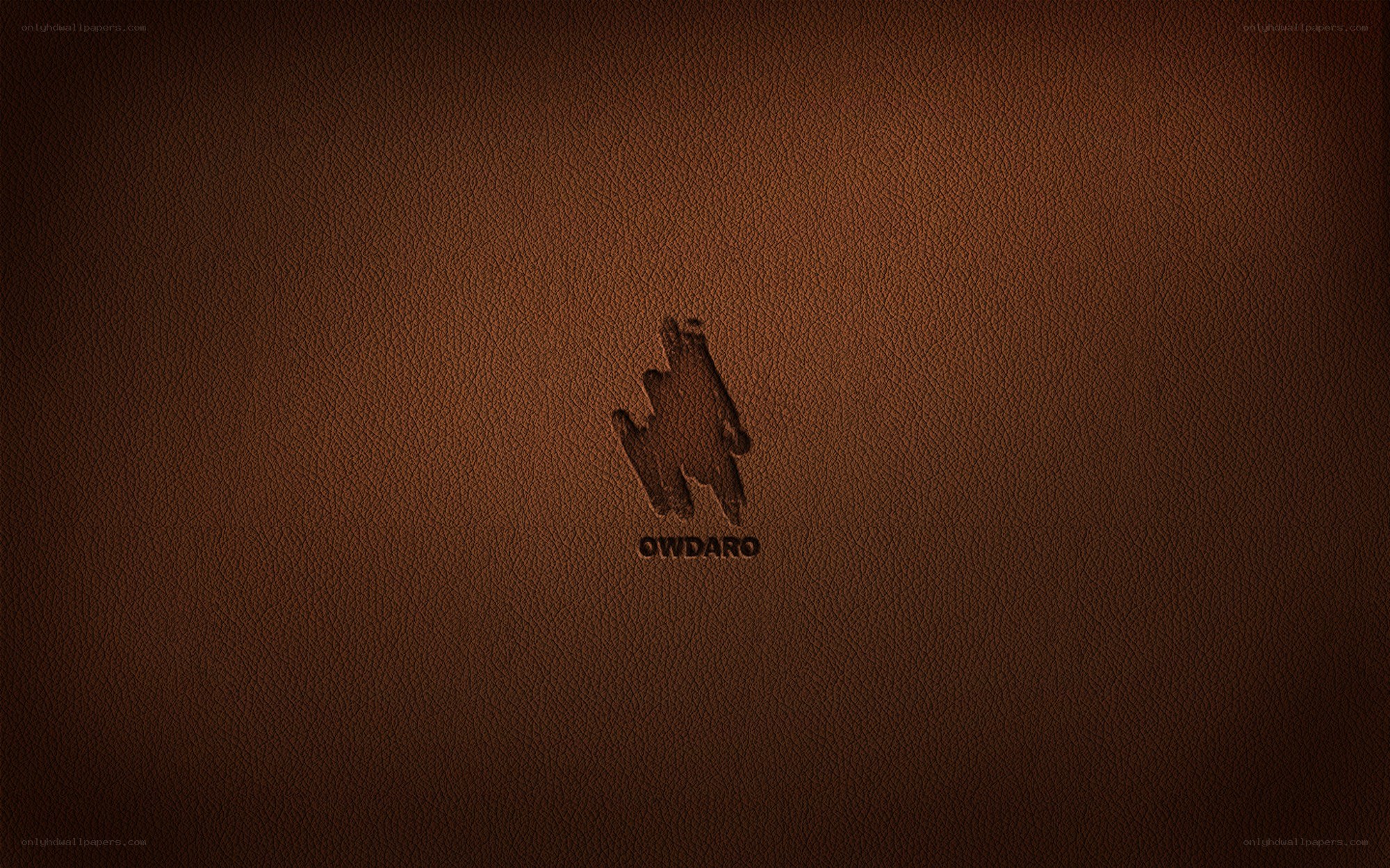 brown leather texture with logo