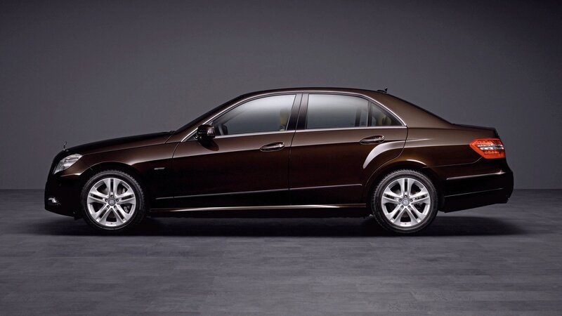 brown mercedes-benz e-class sedan