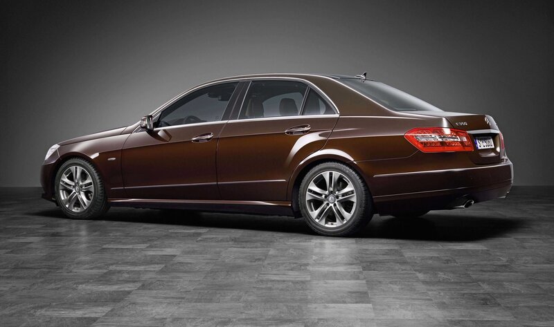brown mercedes-benz e-class sedan
