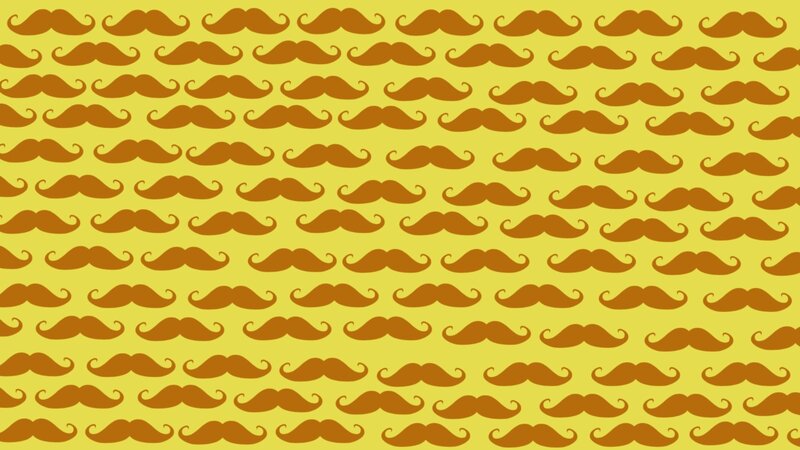 Brown Mustache Pattern — Yellow