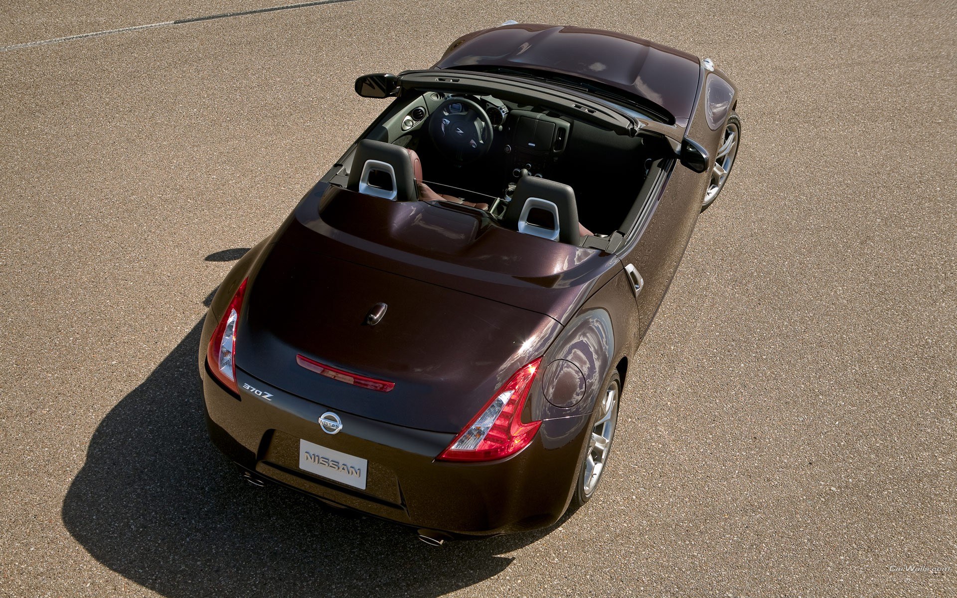 Brown Nissan 370Z convertible