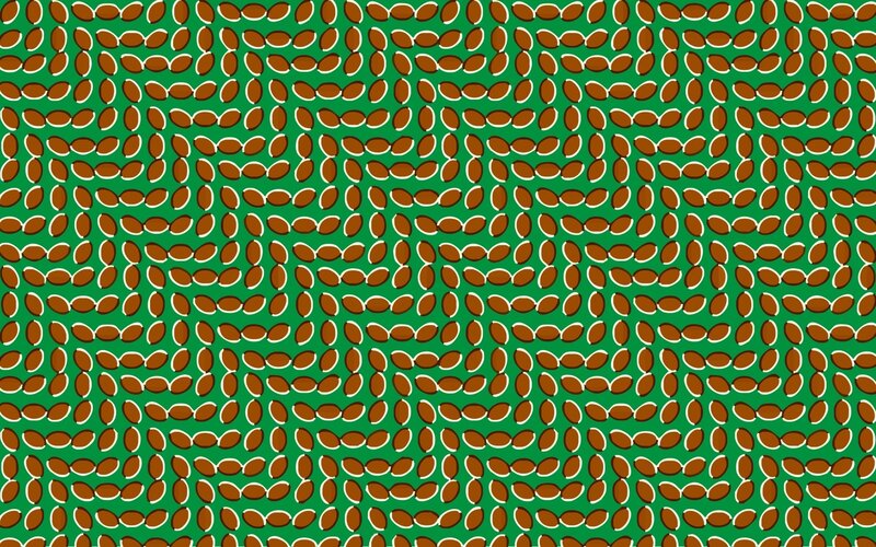 Brown oval pattern on green