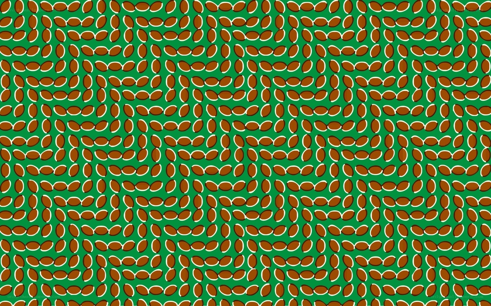 Brown oval pattern on green