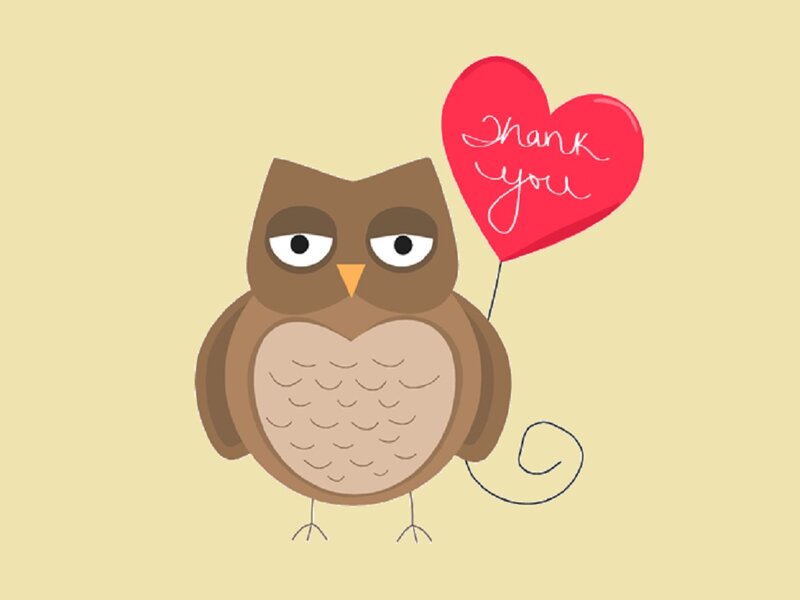 Brown Owl Holding Balloon