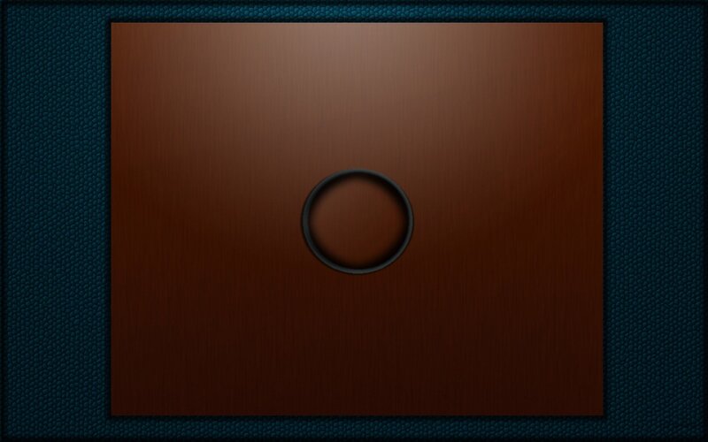 brown panel with circular indentation