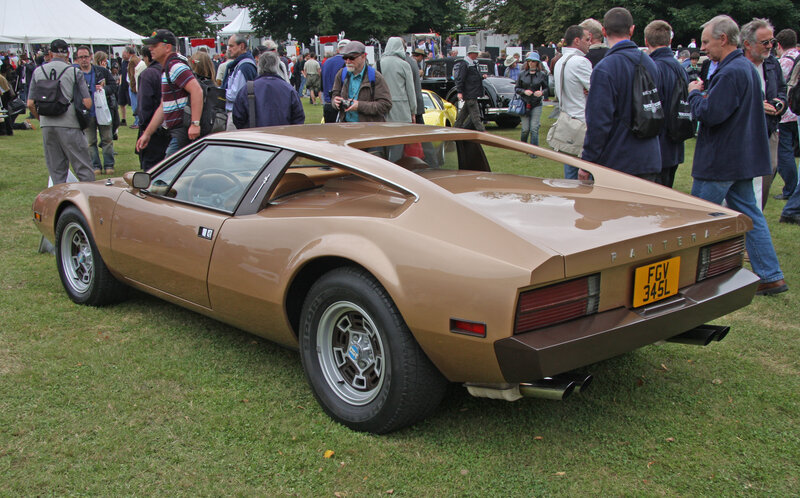 Brown Pantera sports car on display