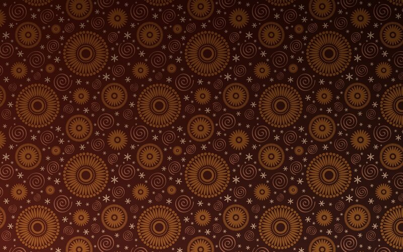 brown pattern with floral motifs