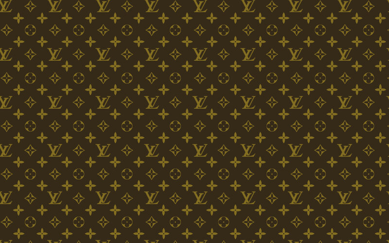 Brown Patterned Fabric — Neutral, Vector Art, Monogram, Gold