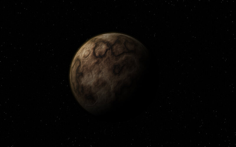 Brown Planet in Space