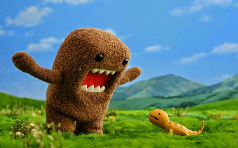 Brown Plush Monster — Green