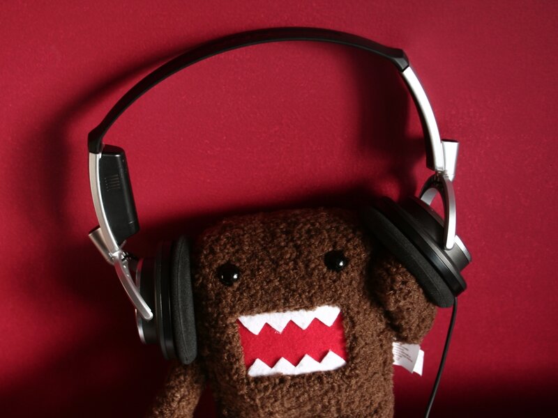 Brown Plush Toy with Headphones