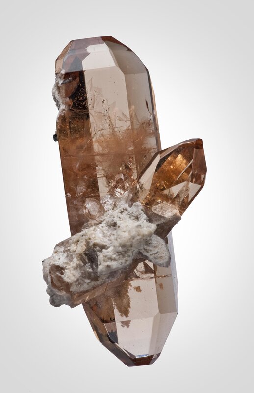 Brown quartz crystal cluster