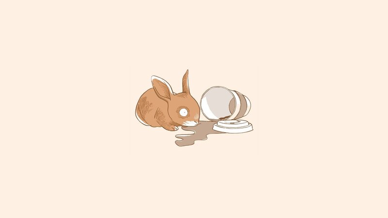 Brown Rabbit Drinking