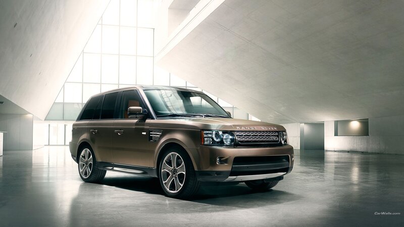 Brown Range Rover in modern space