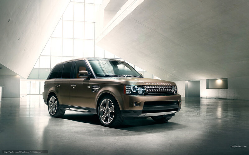 Brown Range Rover in modern space