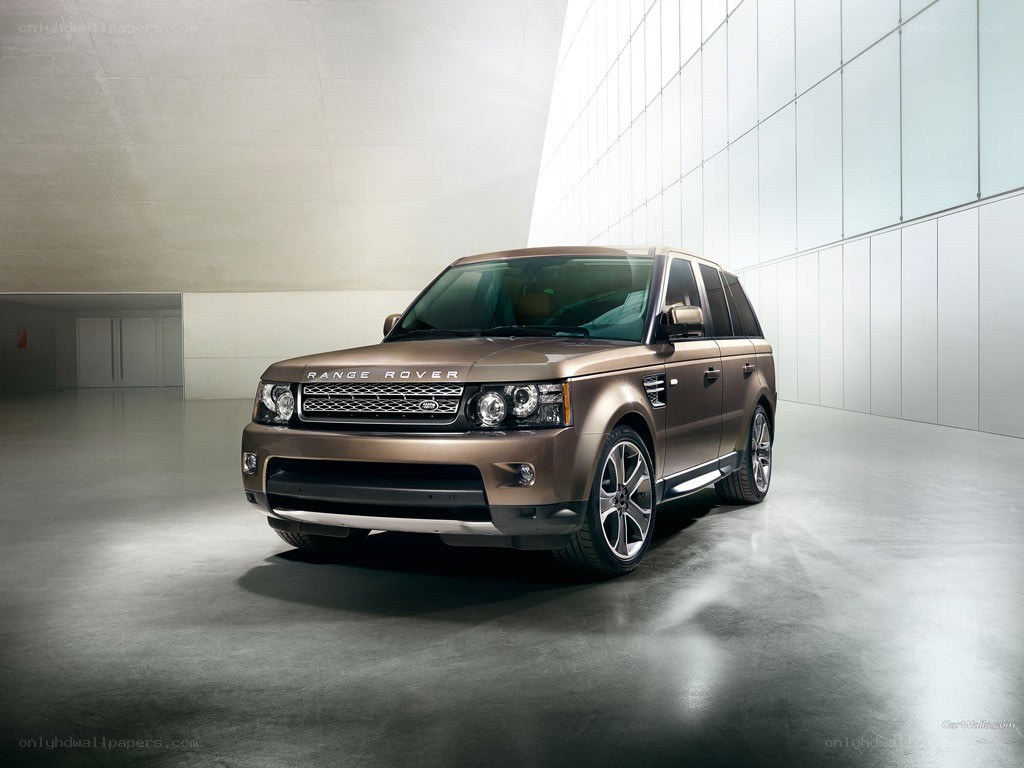 Brown Range Rover in showroom