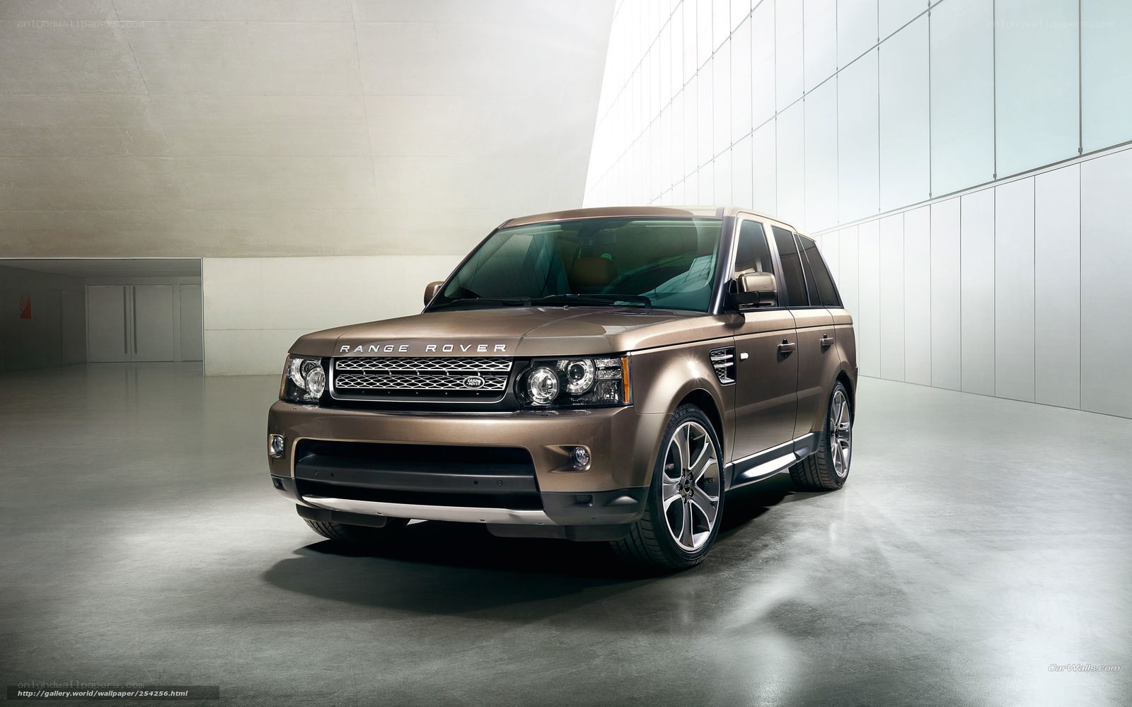 Brown Range Rover in showroom