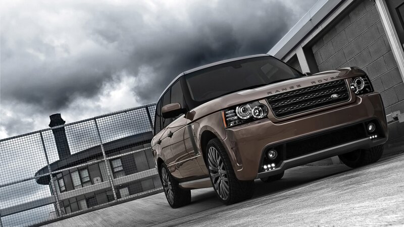 Brown Range Rover on rooftop