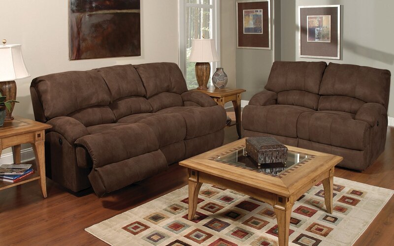 Brown recliner sofa set
