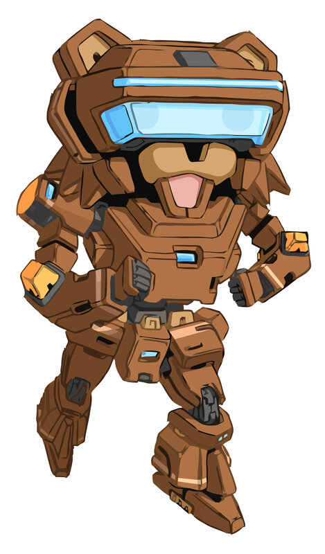 brown robot bear character