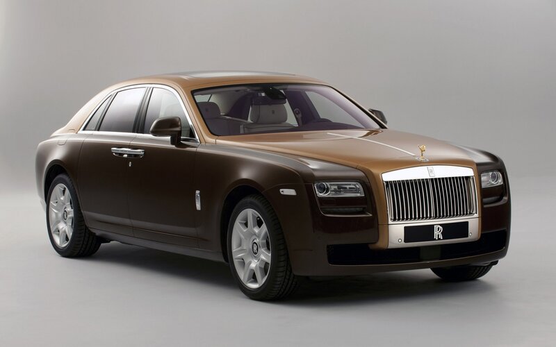 Brown Rolls-Royce luxury sedan