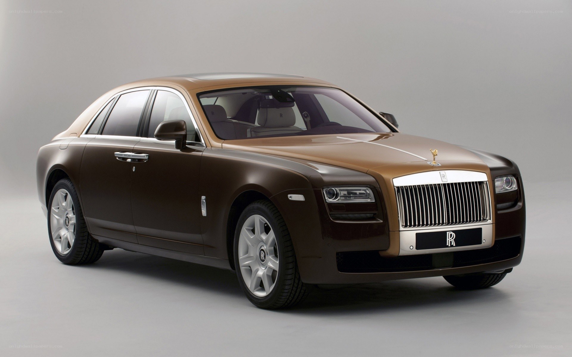 Brown Rolls-Royce luxury sedan