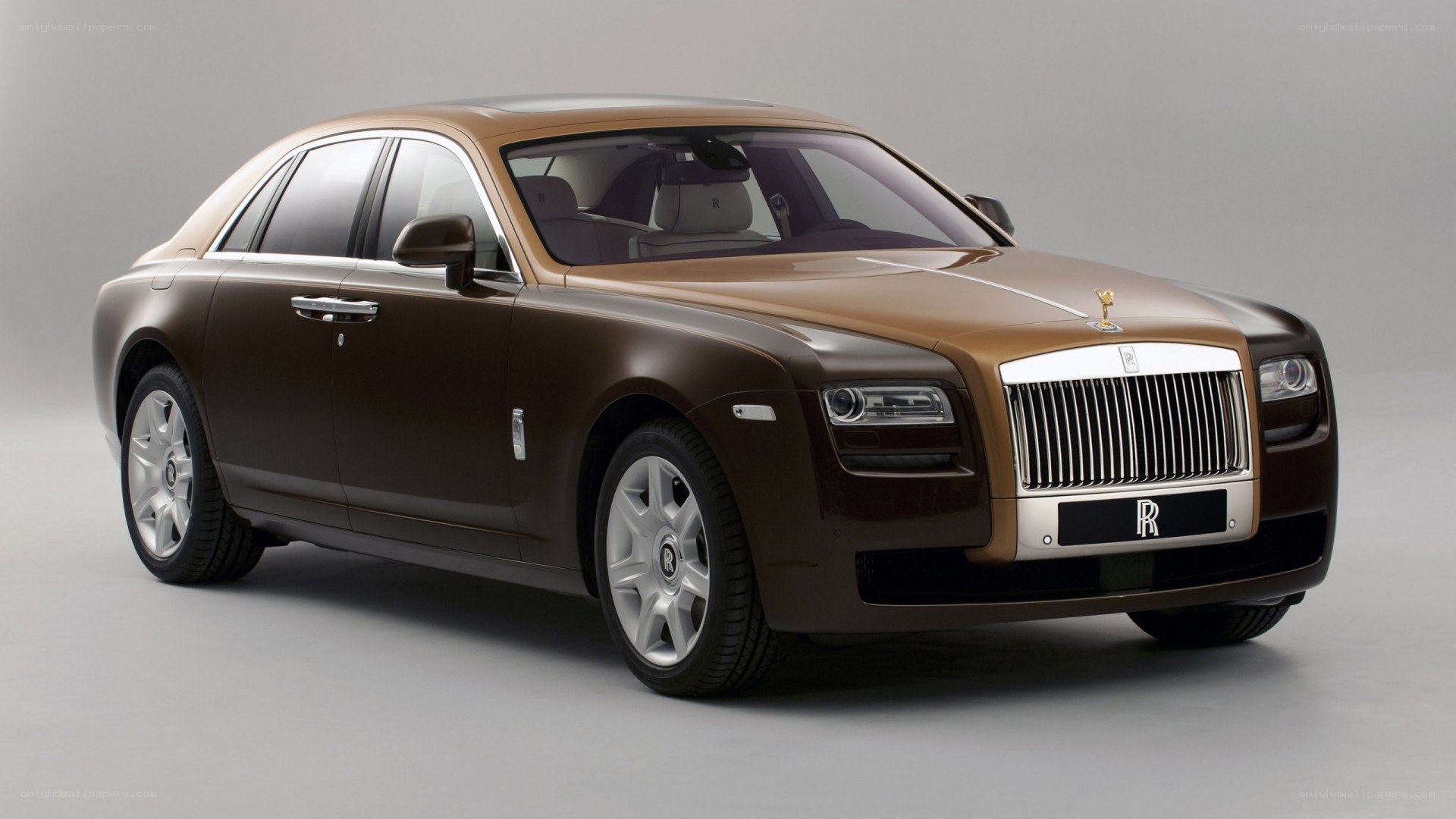 Brown Rolls-Royce luxury sedan