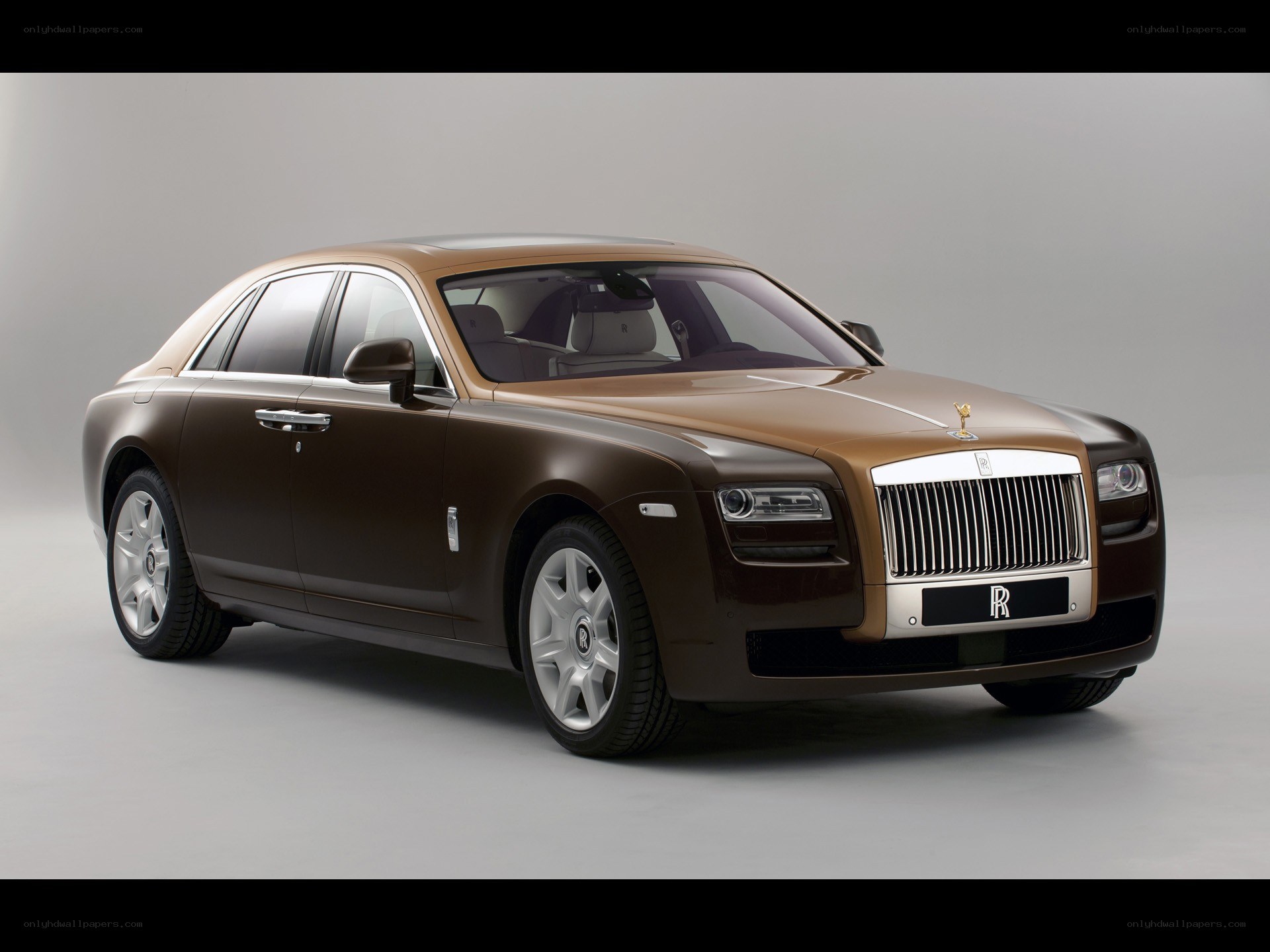 Brown Rolls-Royce luxury sedan
