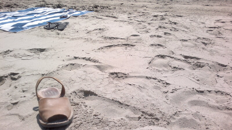 Brown Sandal on Beach