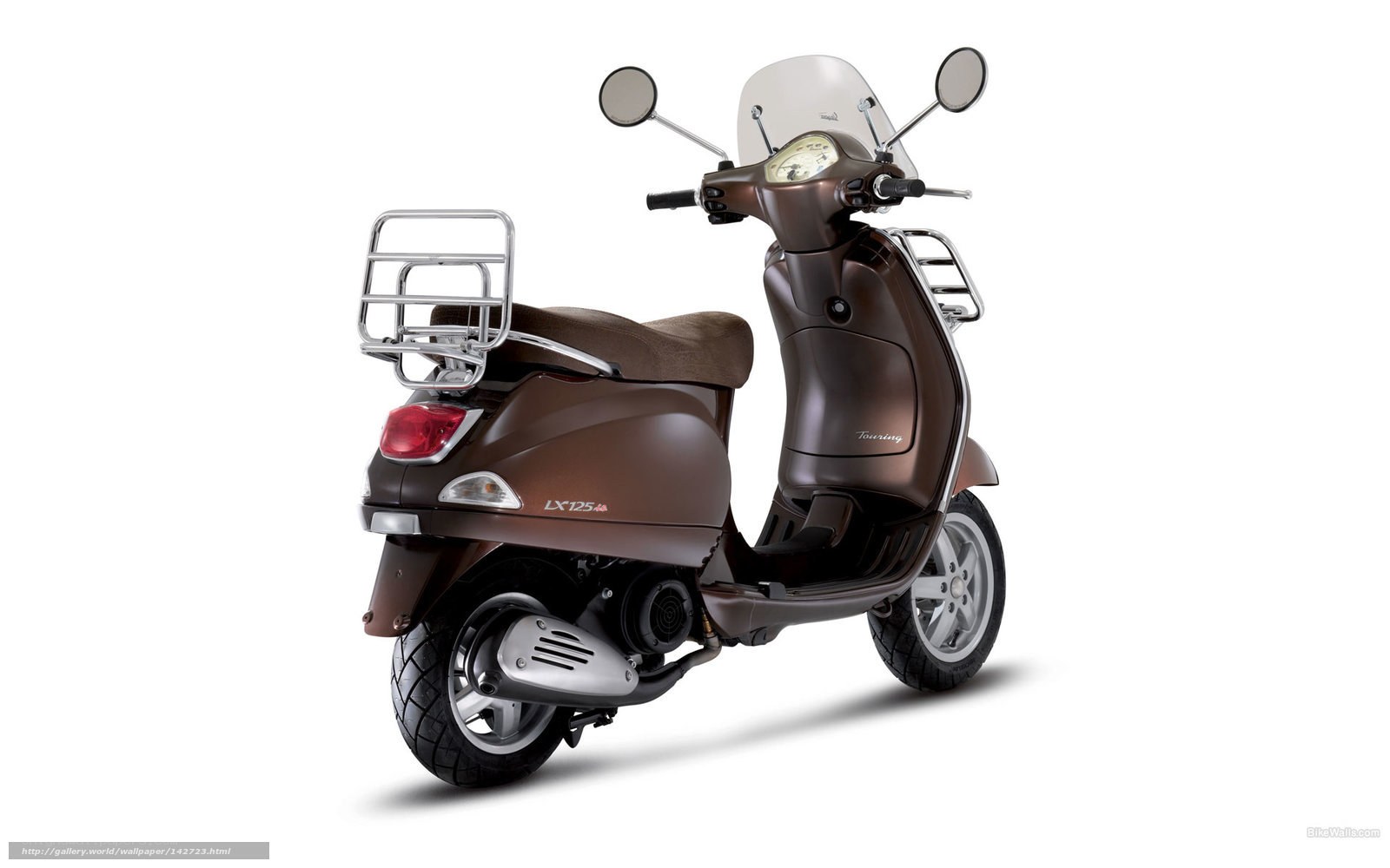 Brown scooter with luggage rack
