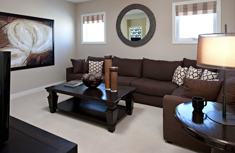 Brown Sectional Sofa — Calm, Afternoon, Photograph