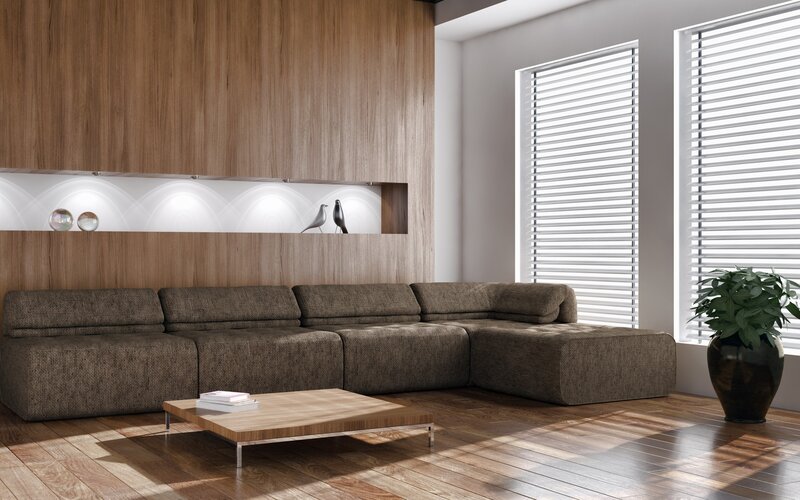 Brown Sectional Sofa — Serene, Afternoon