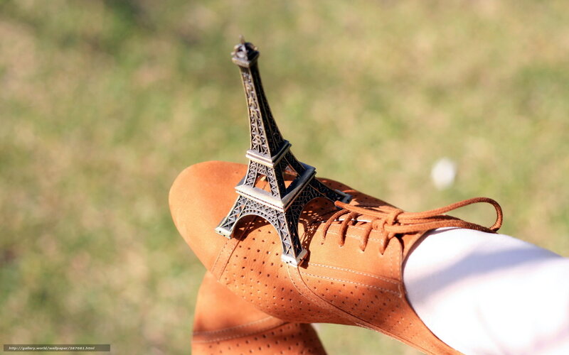 Brown Shoe with Eiffel Tower
