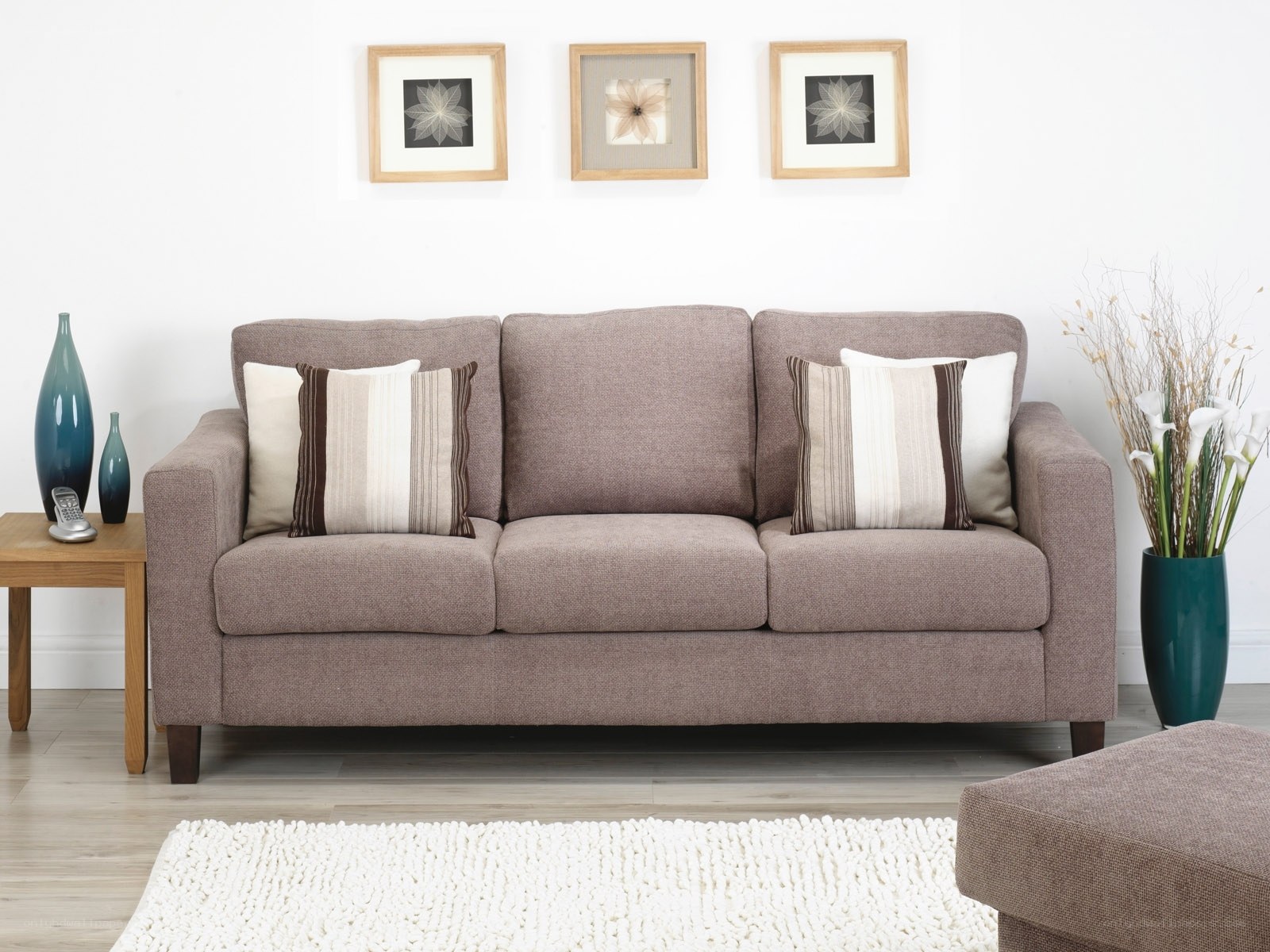 Brown sofa in living room