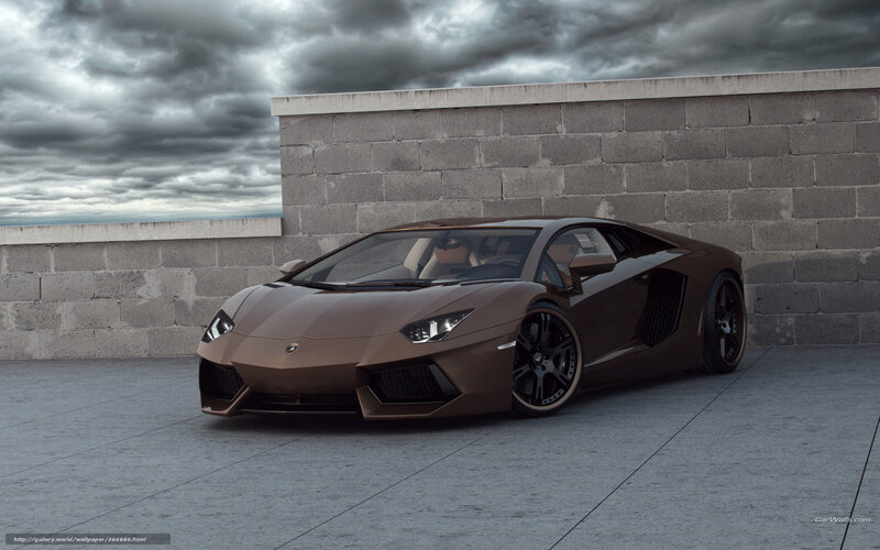 Brown Sports Car — Dramatic, 3d Render, Concrete Wall