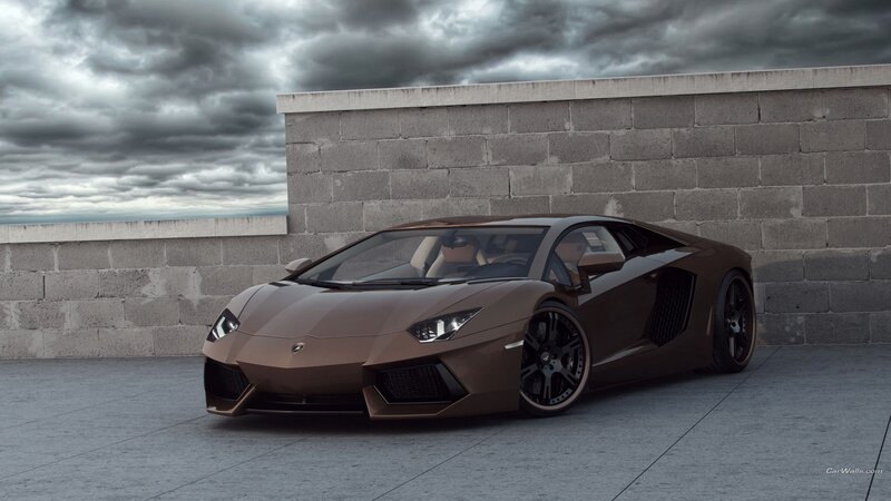 Brown Sports Car — Dramatic, Photograph, Wall, Sky
