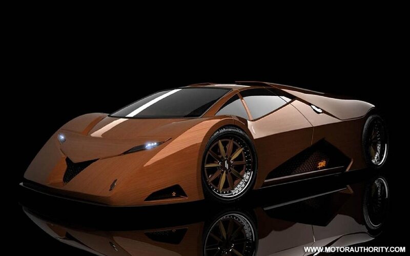 Brown Sports Car — Dramatic