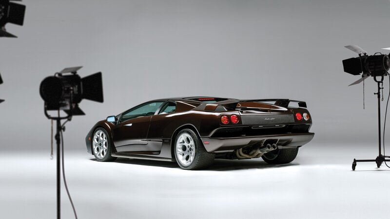 Brown Sports Car — Neutral, Photograph, Studio Lights, White Floor